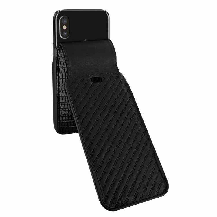 Piel Frama iPhone X / Xs iMagnum Leather Case - Black Cowskin-Lizard