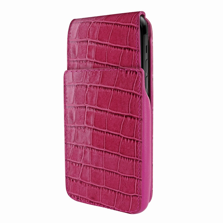 Piel Frama iPhone X / Xs iMagnum Leather Case - Fuchsia Cowskin-Crocodile