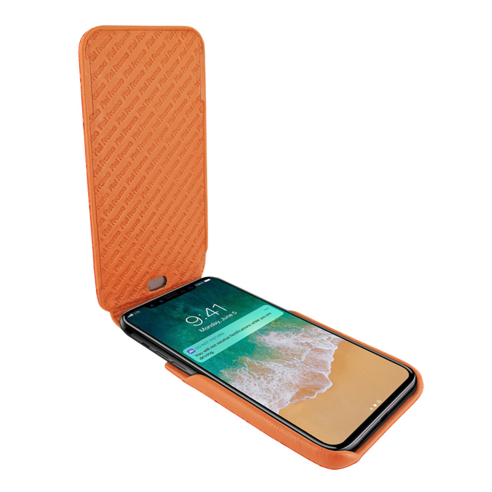 Piel Frama iPhone X / Xs iMagnum Leather Case - Orange Cowskin-Crocodile