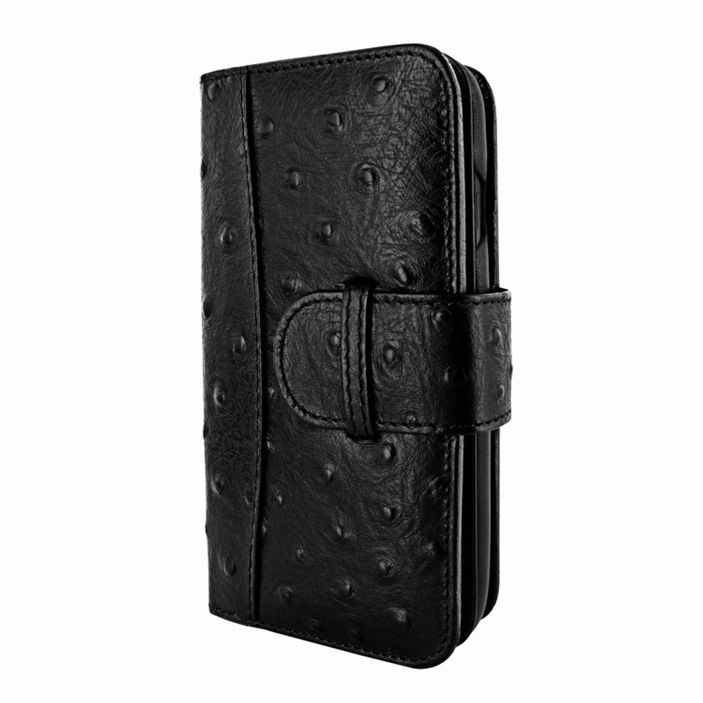 Piel Frama iPhone X / Xs WalletMagnum Leather Case - Black Cowskin-Ostrich