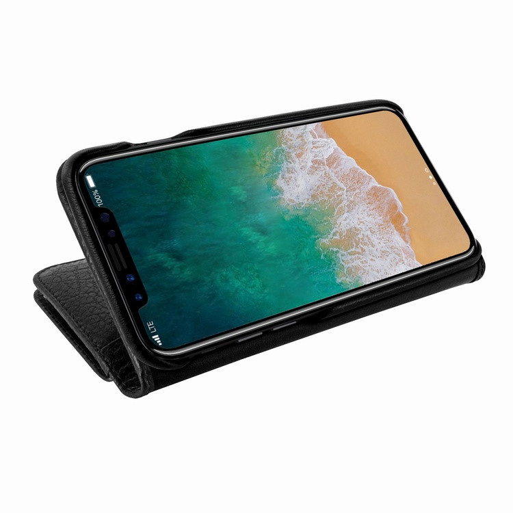 Piel Frama iPhone X / Xs WalletMagnum Leather Case - Black iForte