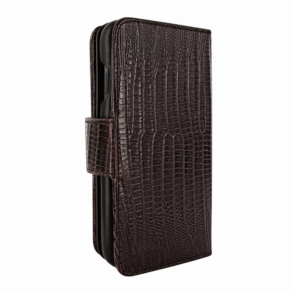 Piel Frama iPhone X / Xs WalletMagnum Leather Case - Brown Cowskin-Lizard