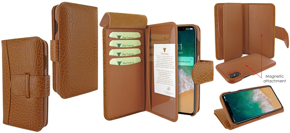 Piel Frama iPhone X / Xs WalletMagnum Leather Case - Tan iForte