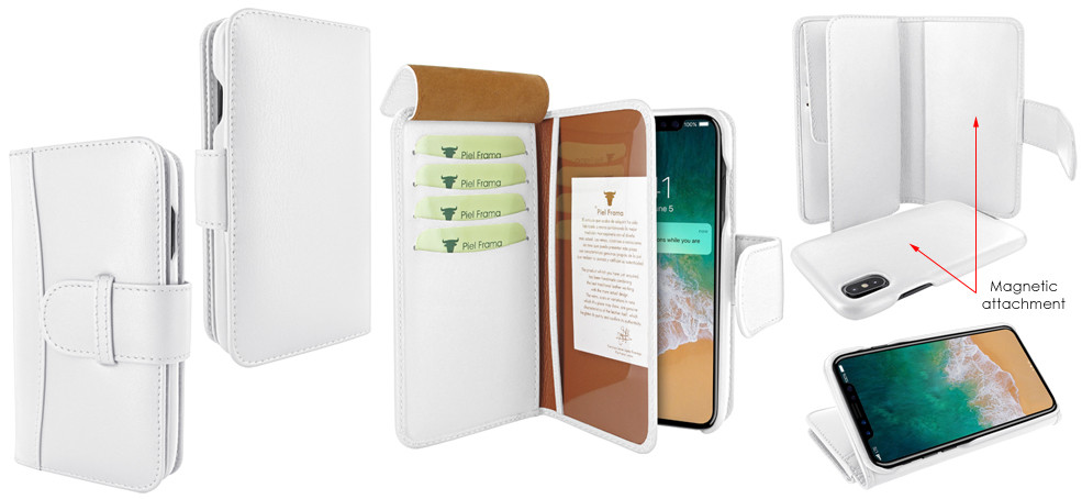 Piel Frama iPhone X / Xs WalletMagnum Leather Case - White
