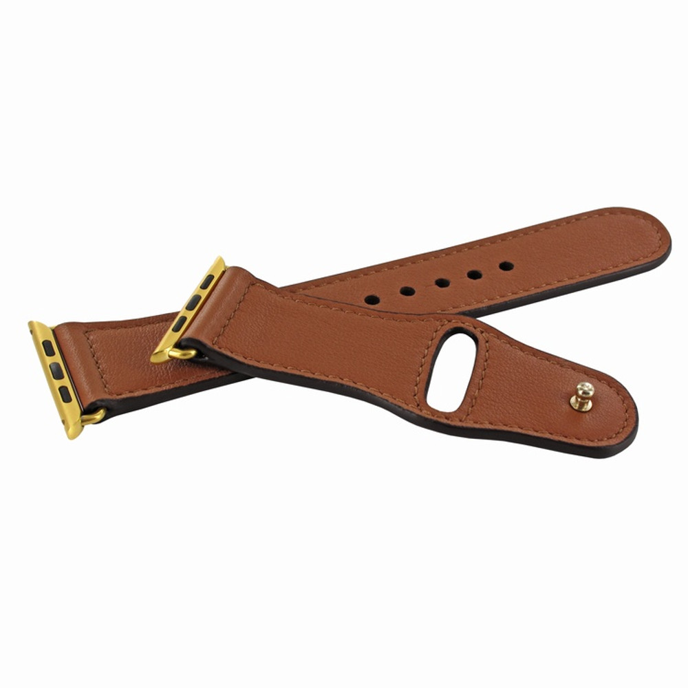 Piel Frama Apple Watch 42 mm Leather Strap - Tan / Gold Adapter