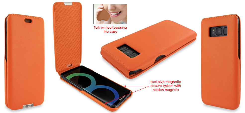 Piel Frama Samsung Galaxy S8 Plus iMagnum Leather Case - Orange