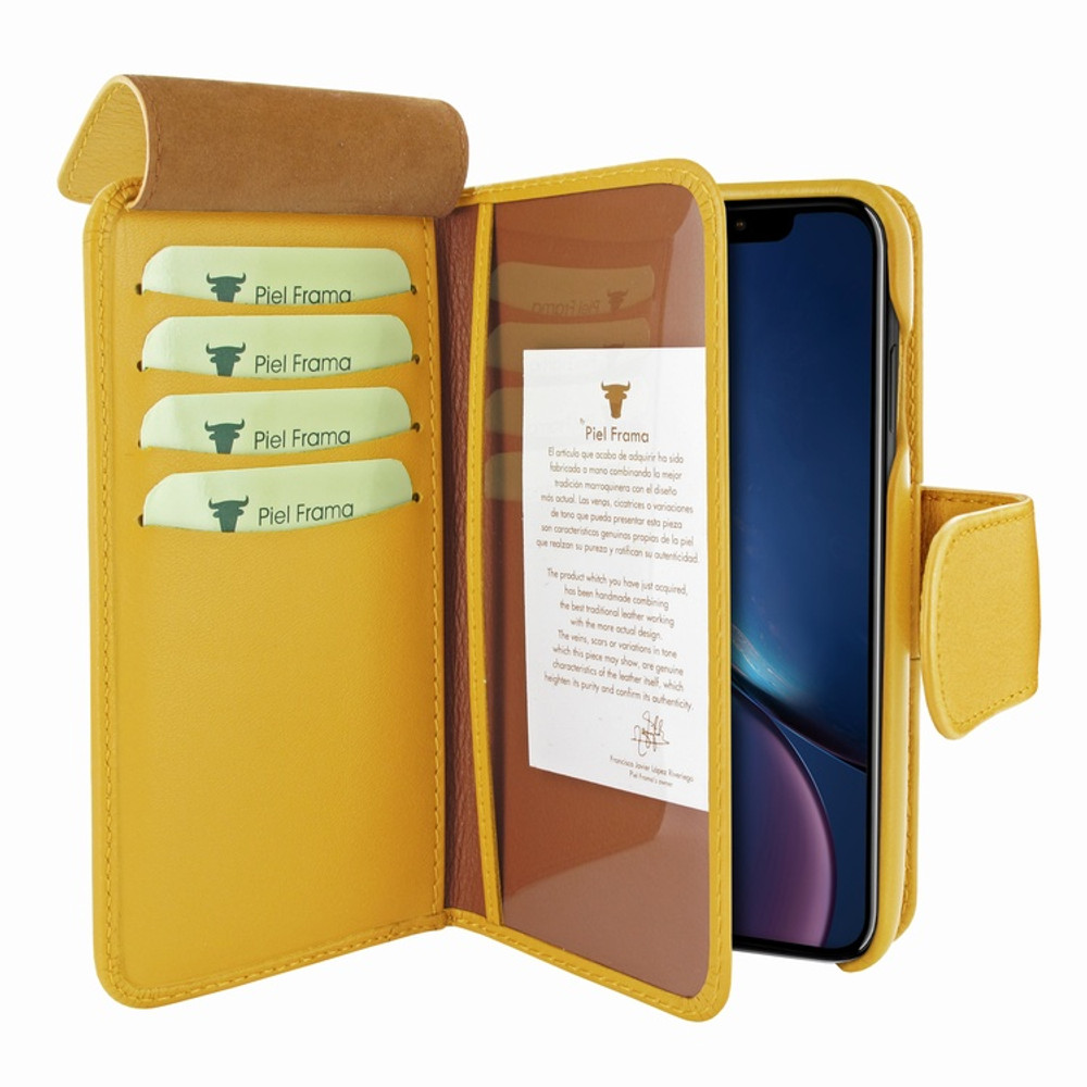 Piel Frama iPhone XR WalletMagnum Leather Case - Yellow