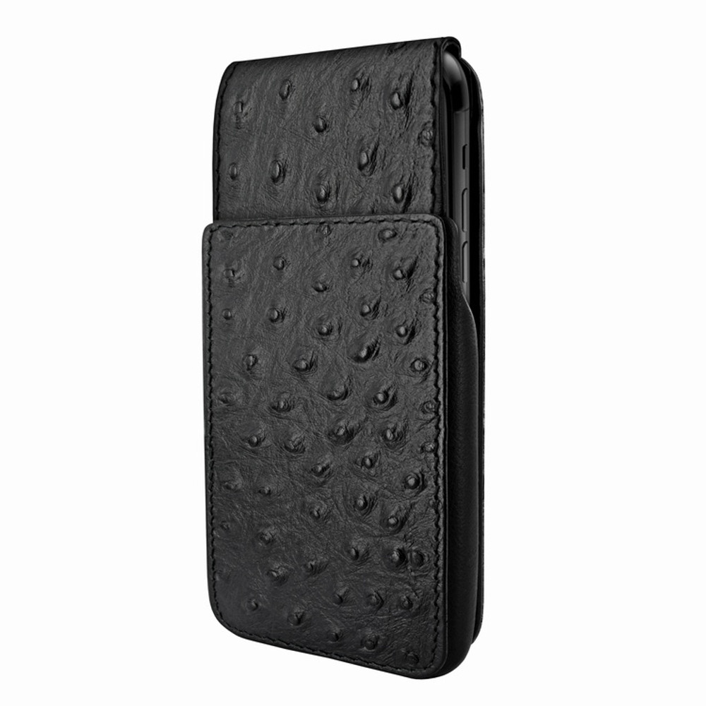 Piel Frama iPhone XR iMagnum Leather Case - Black Cowskin-Ostrich