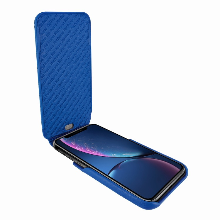 Piel Frama iPhone XR iMagnum Leather Case - Blue Cowskin-Crocodile
