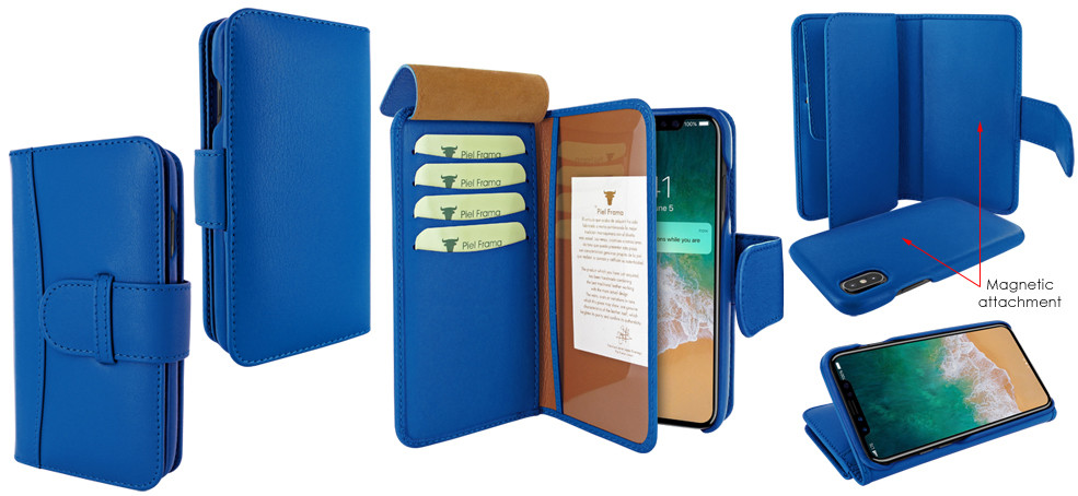 Piel Frama iPhone Xs Max WalletMagnum Leather Case - Blue