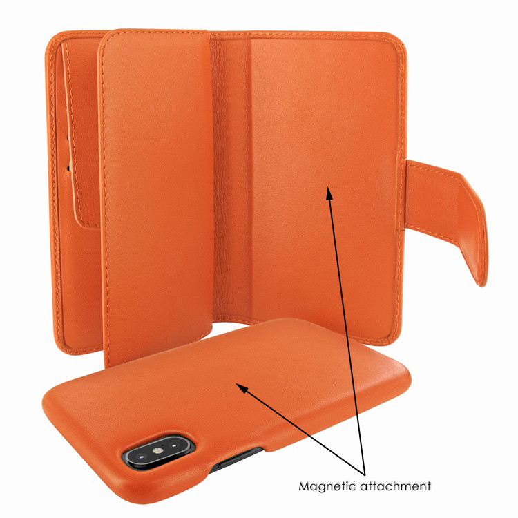 Piel Frama iPhone Xs Max WalletMagnum Leather Case - Orange