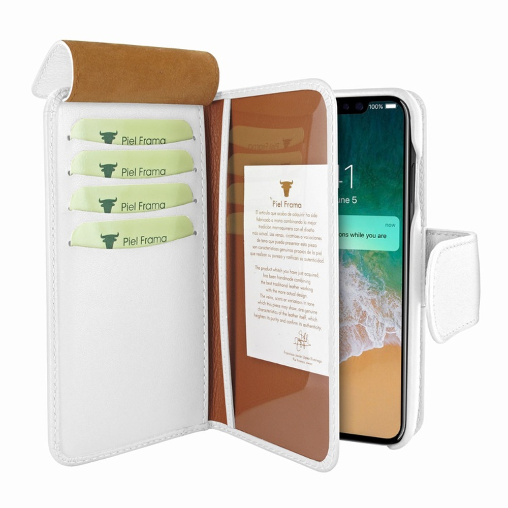 Piel Frama iPhone Xs Max WalletMagnum Leather Case - White
