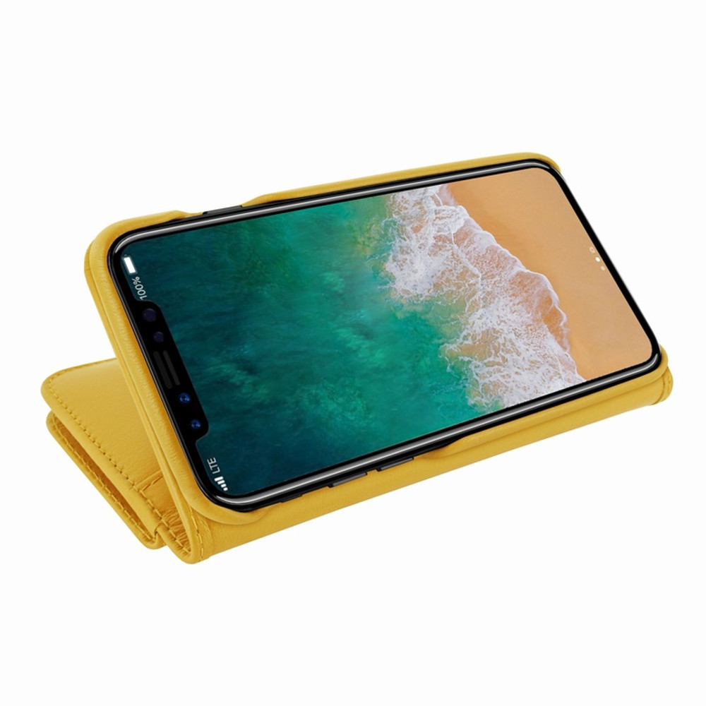 Piel Frama iPhone Xs Max WalletMagnum Leather Case - Yellow