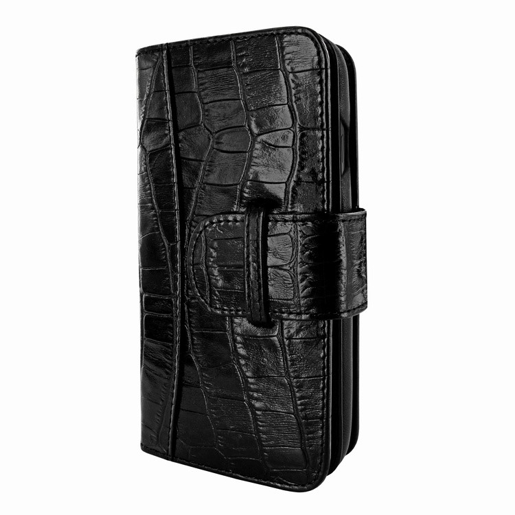 Piel Frama iPhone Xs Max WalletMagnum Leather Case - Black Cowskin-Crocodile