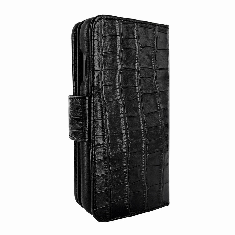 Piel Frama iPhone Xs Max WalletMagnum Leather Case - Black Cowskin-Crocodile