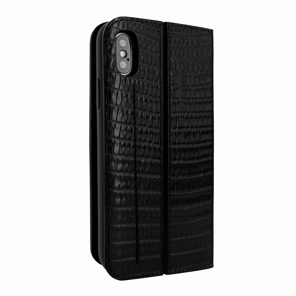 Piel Frama iPhone Xs Max FramaSlimCards Leather Case - Black Cowskin-Lizard
