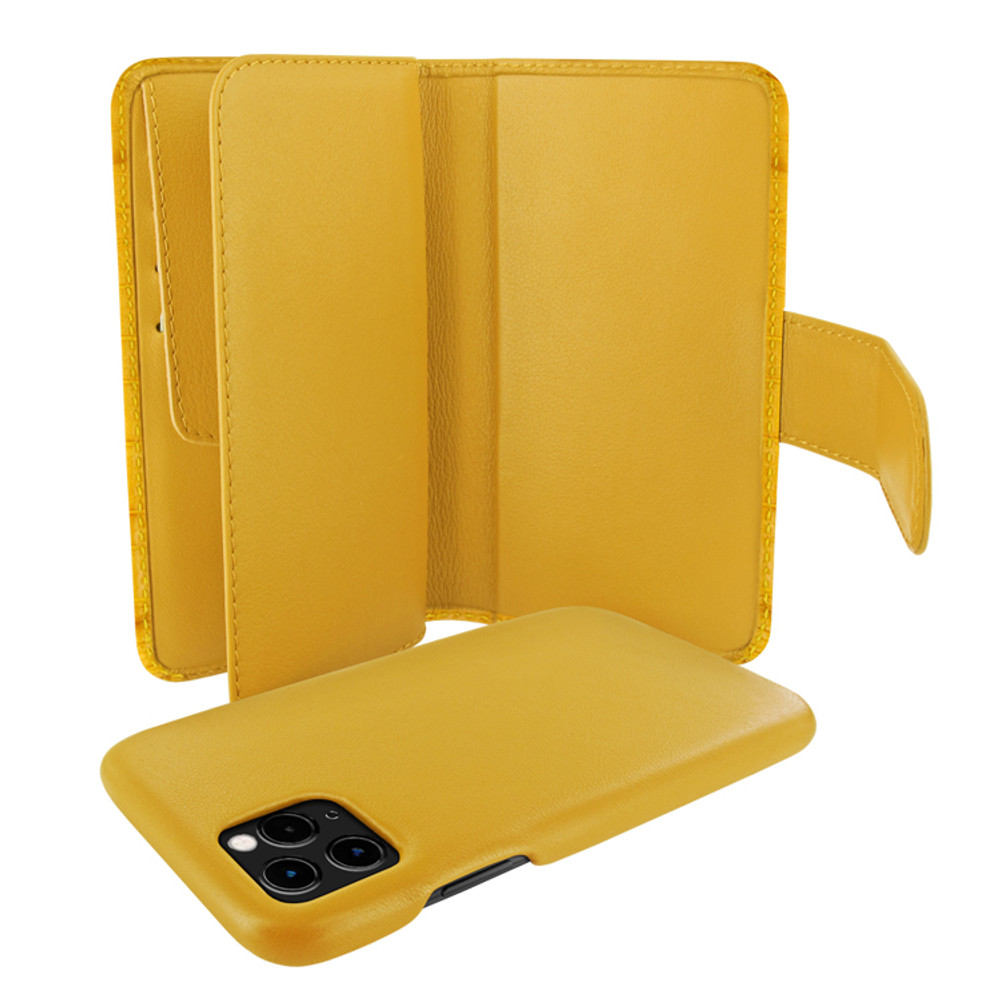 Piel Frama iPhone 11 Pro Max WalletMagnum Leather Case - Yellow Cowskin-Crocodile