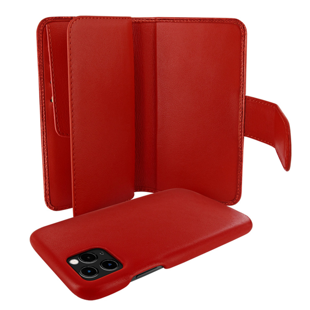 Piel Frama iPhone 11 Pro Max WalletMagnum Leather Case - Red Wild Cowskin-Crocodile