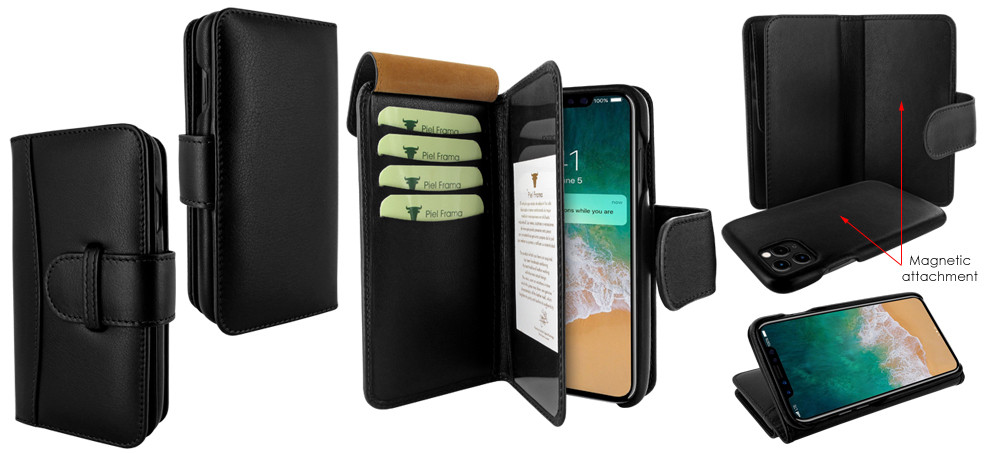 Piel Frama iPhone 11 Pro WalletMagnum Leather Case - Black