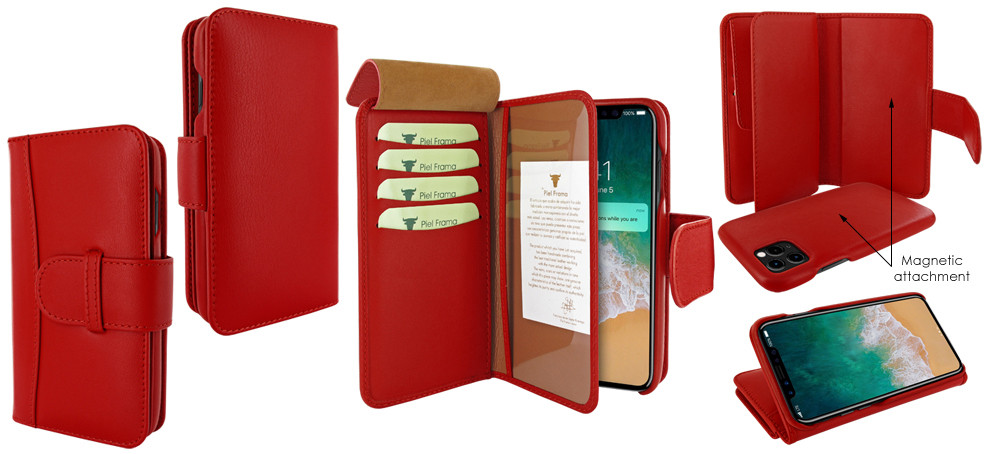 Piel Frama iPhone 11 Pro WalletMagnum Leather Case - Red