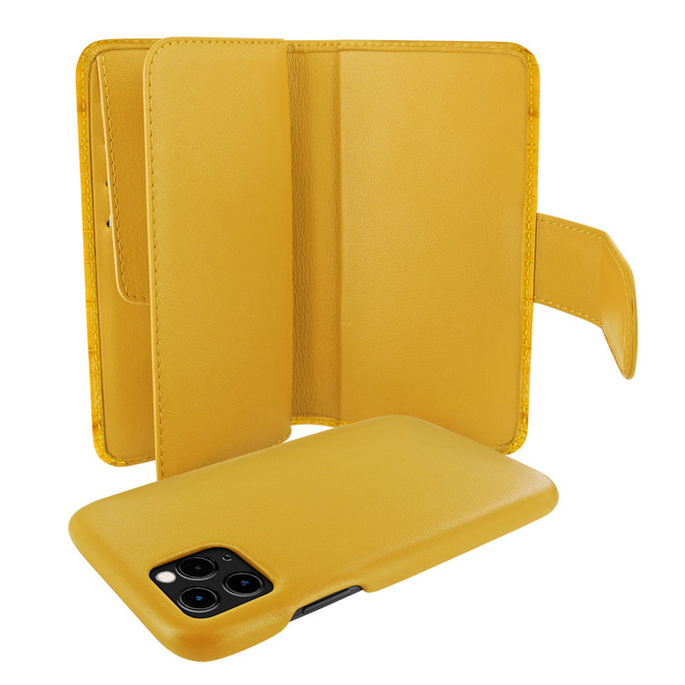 Piel Frama iPhone 11 Pro WalletMagnum Leather Case - Yellow Cowskin-Crocodile