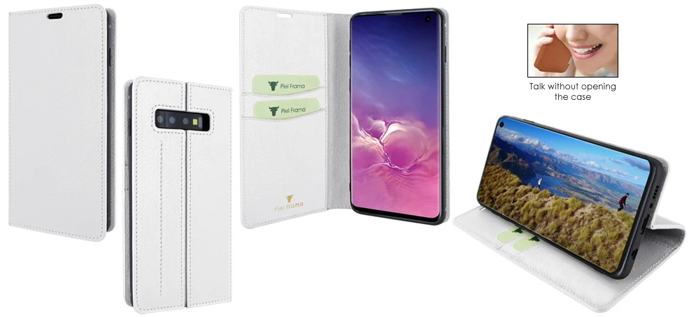 Piel Frama Samsung Galaxy S10e FramaSlimCards Leather Case - White