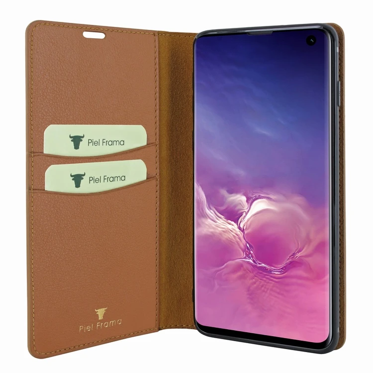 Piel Frama Samsung Galaxy S10e FramaSlimCards Leather Case - Tan Cowskin-Ostrich