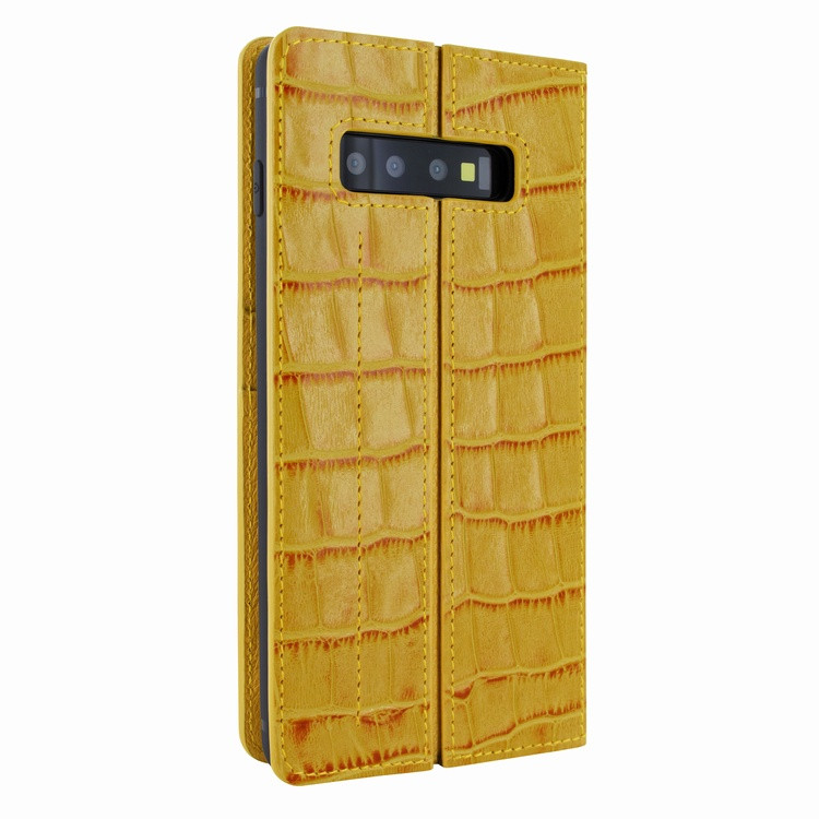 Piel Frama Samsung Galaxy S10e FramaSlimCards Leather Case - Yellow Cowskin-Crocodile
