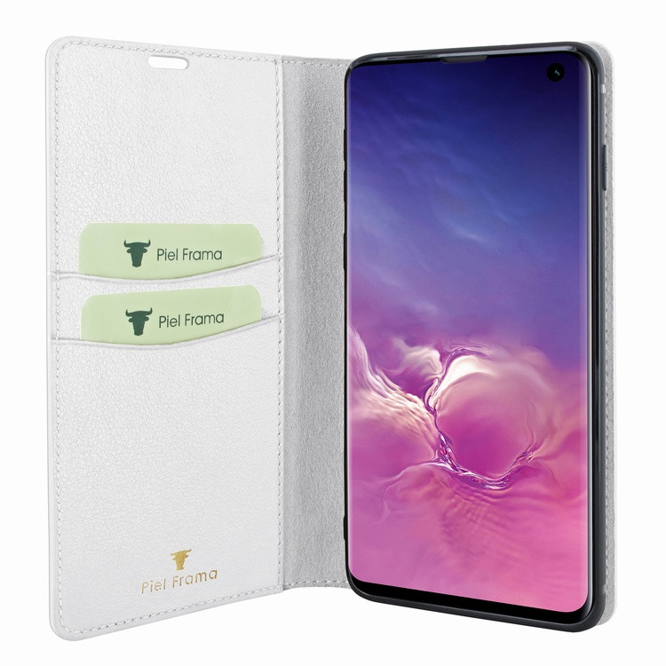 Piel Frama Samsung Galaxy S10 FramaSlimCards Leather Case - White