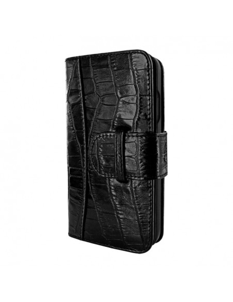 Piel Frama iPhone 13 WalletMagnum Leather Case - Black Crocodile