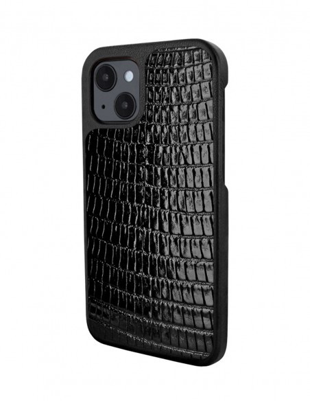 Piel Frama iPhone 13 Luxinlay Leather Case - Black Lizard