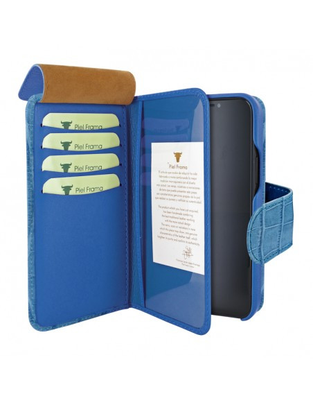 Piel Frama iPhone 12 | 12 Pro WalletMagnum Leather Case - Crocodile Blue