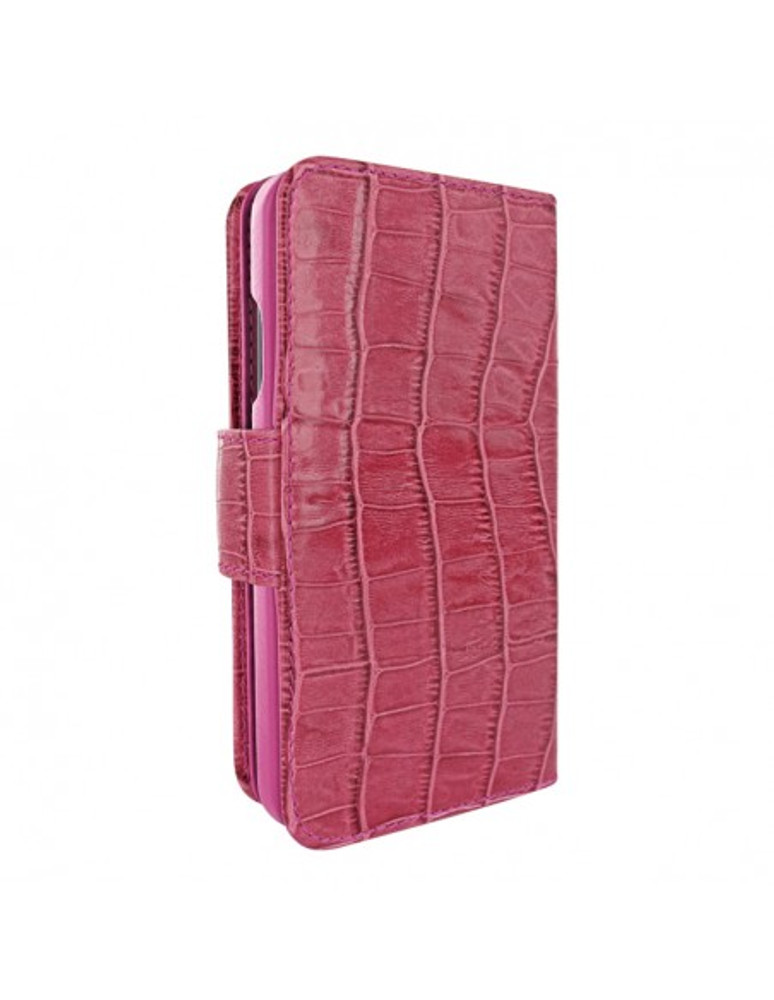 Piel Frama iPhone 12 | 12 Pro WalletMagnum Leather Case - Crocodile Pink