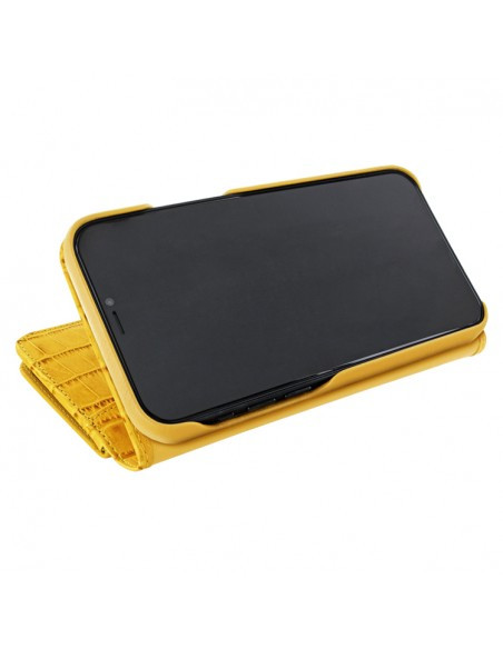 Piel Frama iPhone 12 | 12 Pro WalletMagnum Leather Case - Crocodile Yellow
