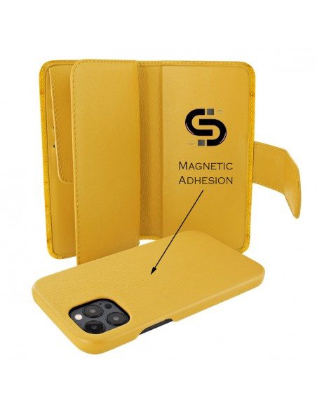 Piel Frama iPhone 12 | 12 Pro WalletMagnum Leather Case - Crocodile Yellow