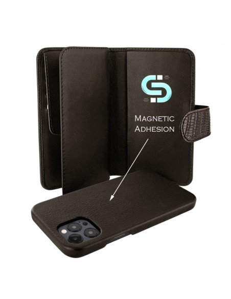 Piel Frama iPhone 12 | 12 Pro WalletMagnum Leather Case - Lizard Brown