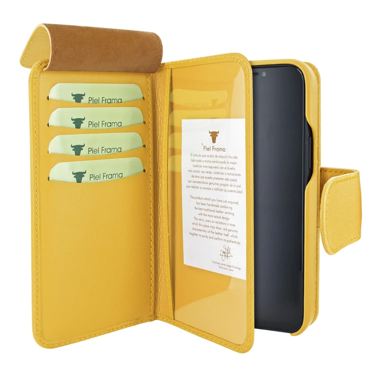 Piel Frama iPhone 12 | 12 Pro WalletMagnum Leather Case - Yellow