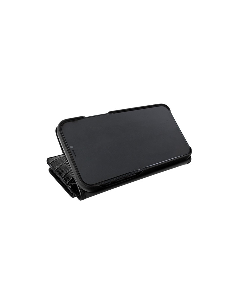 Piel Frama iPhone 12 Pro Max WalletMagnum Leather Case - Crocodile Black