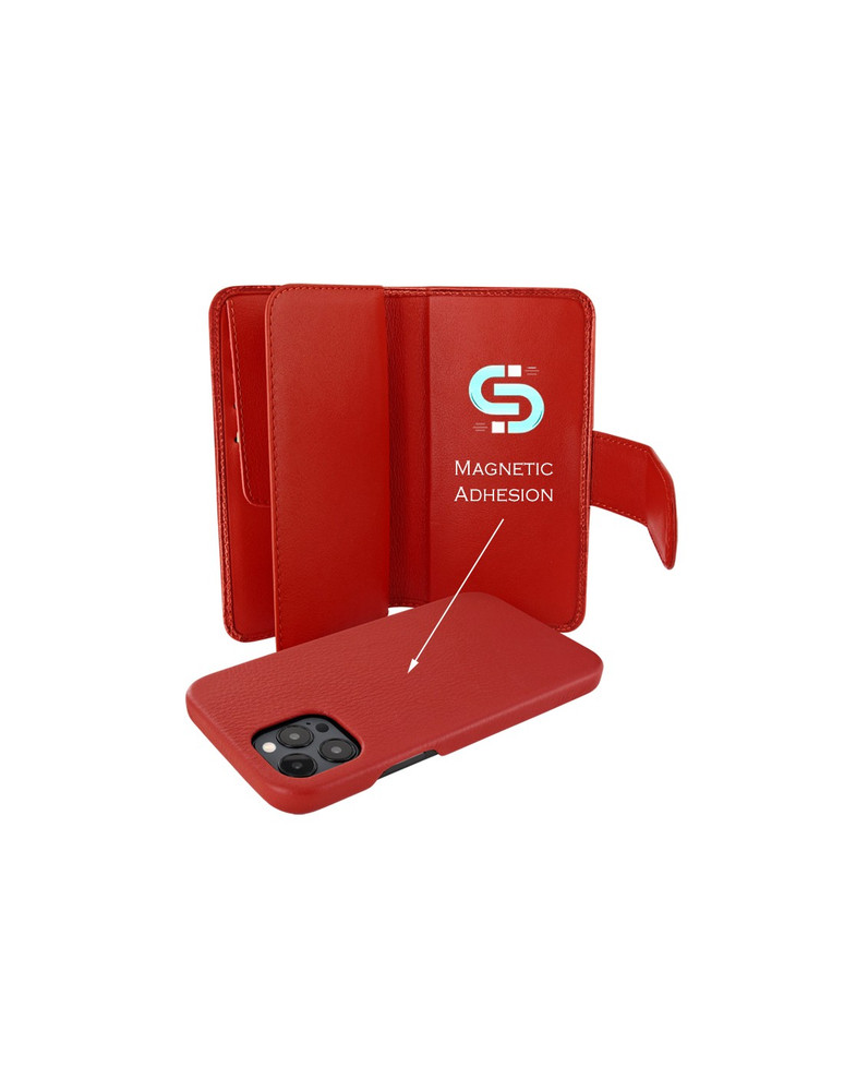 Piel Frama iPhone 12 Pro Max WalletMagnum Leather Case - Crocodile Red