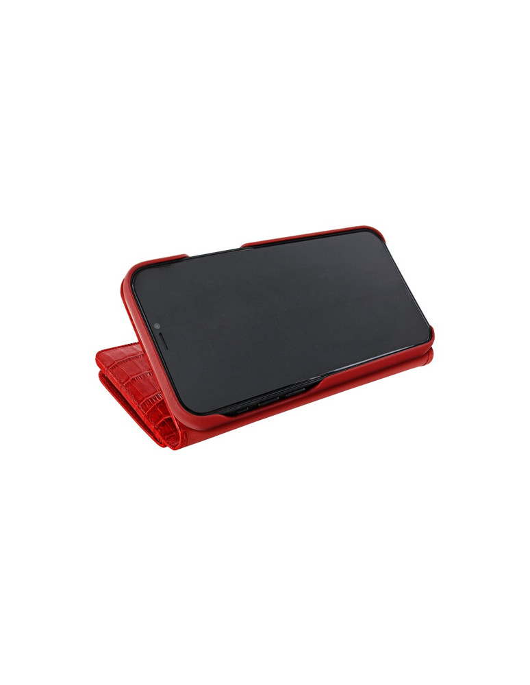 Piel Frama iPhone 12 Pro Max WalletMagnum Leather Case - Crocodile Red