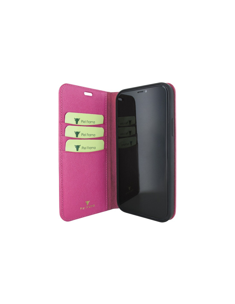 Piel Frama iPhone 12 Pro Max FramaSlimCards Leather Case - Fuchsia Crocodile