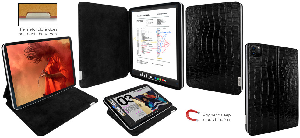 Piel Frama iPad Pro 11 2020 | 2021 FramaSlim Leather Case - Black Crocodile