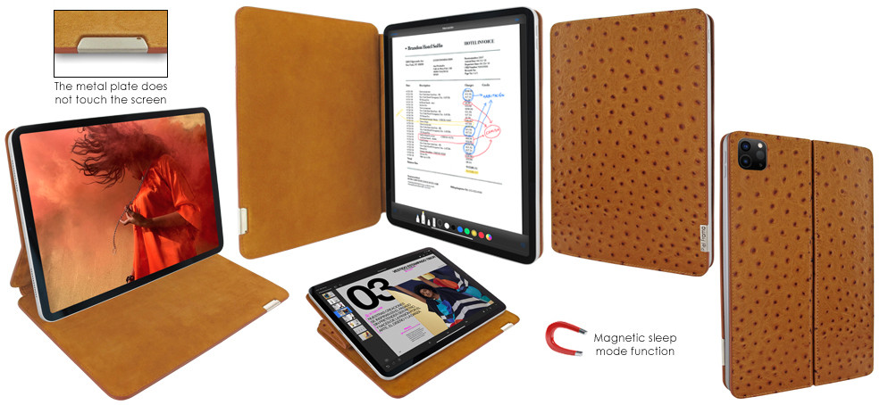 Piel Frama iPad Pro 11 2020 | 2021 FramaSlim Leather Case - Tan Ostrich