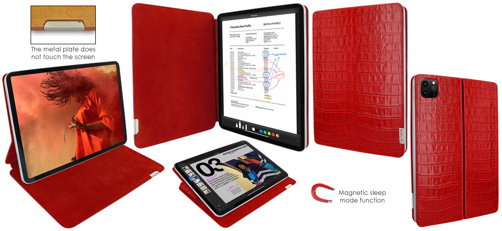Piel Frama iPad Pro 11 2020 | 2021 FramaSlim Leather Case - Red Crocodile