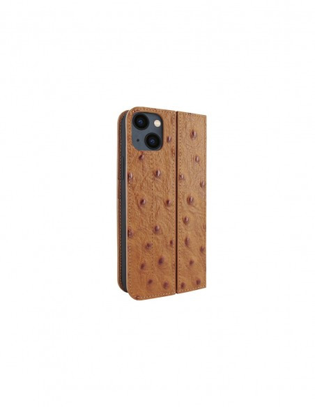 Piel Frama iPhone 13 mini FramaSlimCards Leather Case - Tan Cowskin-Ostrich