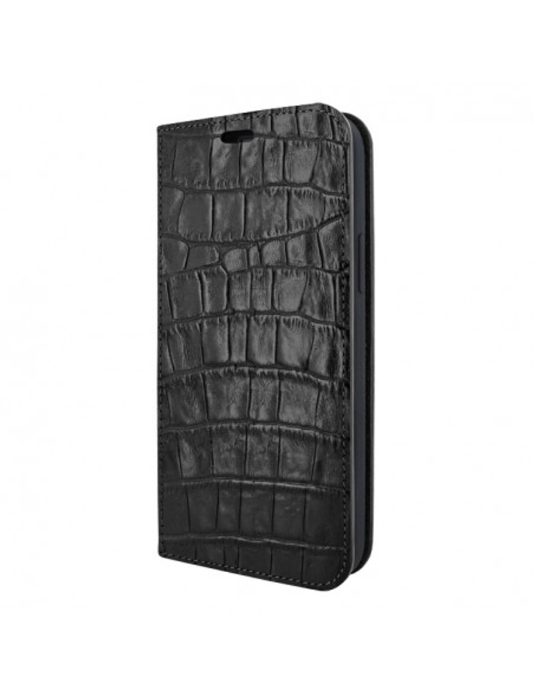 Piel Frama iPhone 13 mini FramaSlimCards Leather Case - Black Cowskin-Crocodile