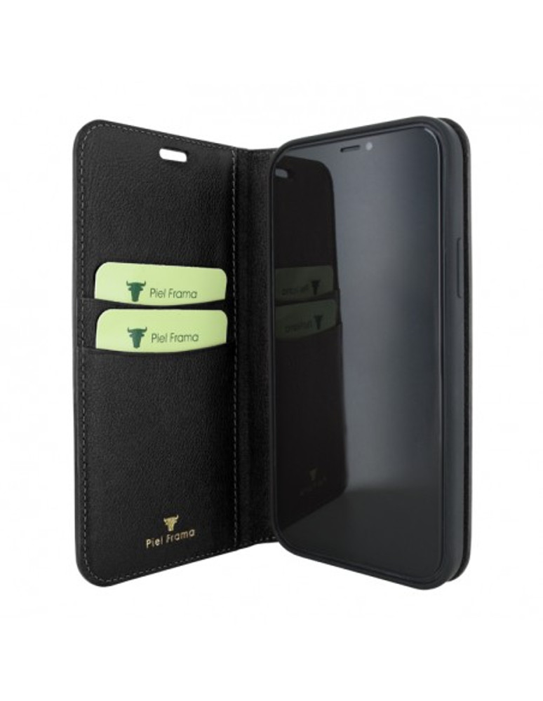 Piel Frama iPhone 13 Pro FramaSlimCards Leather Case - Black Cowskin-Crocodile