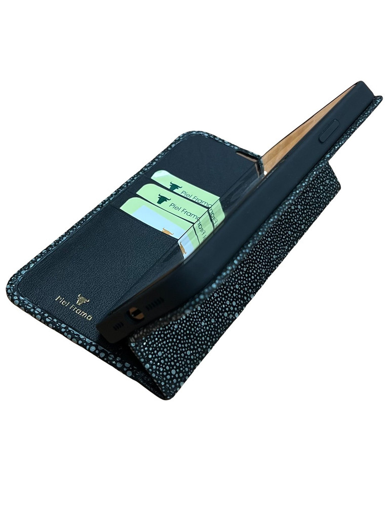 Piel Frama iPhone 13 Pro FramaSlimCards Leather Case - Black Cowskin-Stingray