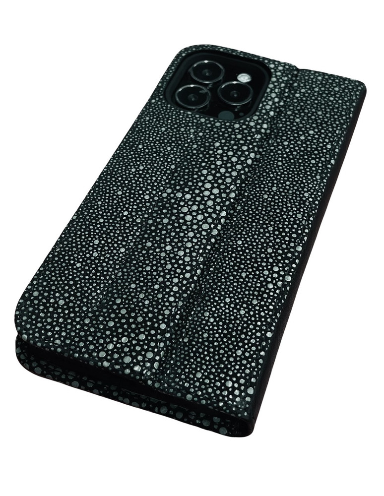 Piel Frama iPhone 13 Pro FramaSlimCards Leather Case - Black Cowskin-Stingray