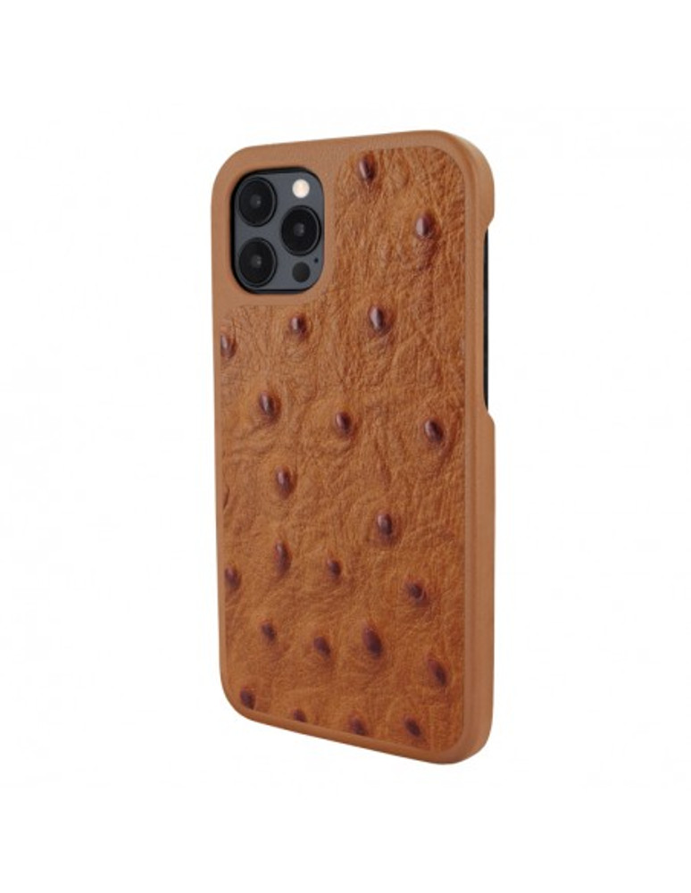 Piel Frama iPhone 13 Pro Max LuxInlay Leather Case - Tan Cowskin-Ostrich